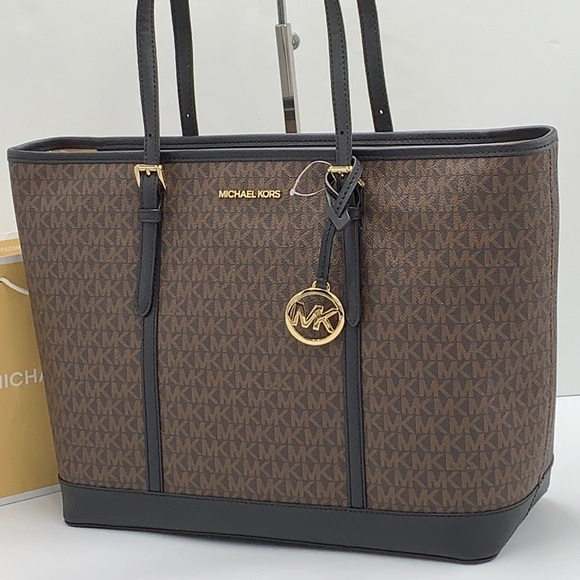 MICHAEL KORS
Jet Set Travel Large Logo Tote Shoulder Bag
COLOR BROWN/BLK
NWT - Picture 5 of 16